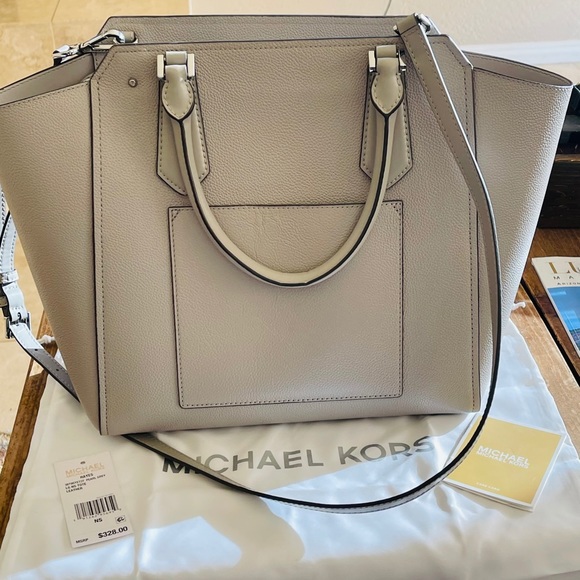 Michael Kors Tote Handbag Purse - Pearl Grey - Picture 2 of 4